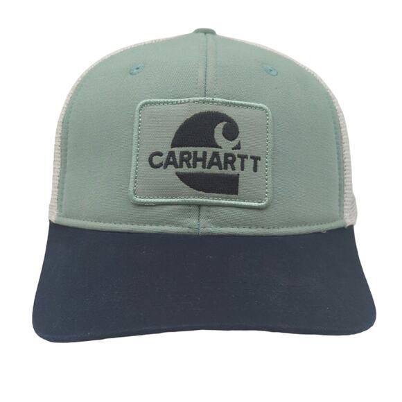 Carhartt Force Logo Mesh Trucker Hat Cap Snapback Mesh Back Green White OSFA - Picture 1 of 6